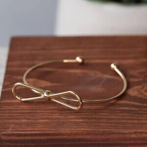 Classic Coquette Bow Cuff Bracelet Rose Gold